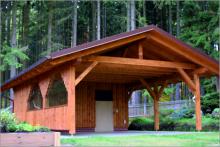 Carport doppelt mit Geräteraum